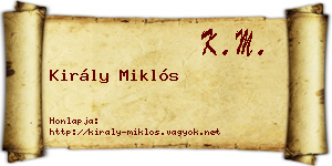 Király Miklós névjegykártya
